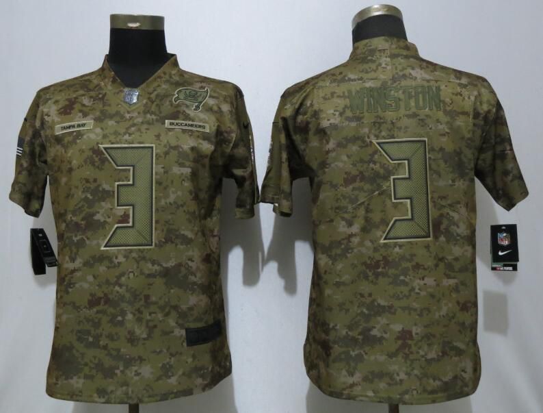 Women Tampa Bay Buccaneers #3 Winston Nike Camo Salute to Service Limited NFL Jerseys->chicago bears->NFL Jersey